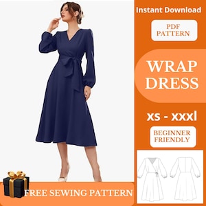 Wickelkleid Schnittmuster / Empire Top Schnittmuster für Frauen (Download PDF)