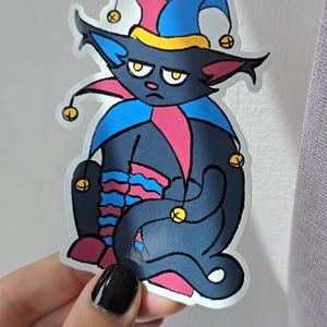 Pegatina de gato payaso