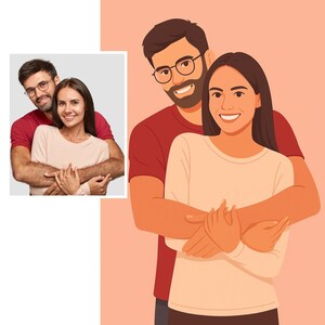 Cartoon Style couple portrait