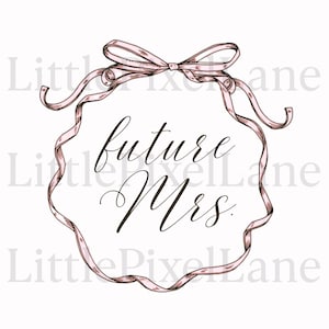 Future Mrs. SVG mit Schleife - Braut Grafik, Hochzeit Clipart, Sofort Download