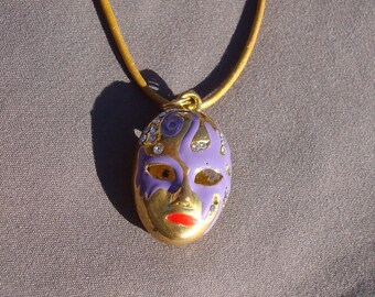 Cute Mardis Gras Style Mask Pendant