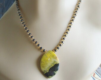 African Yellow Turquoise Necklace