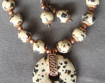 Delightful Dalmation Jasper Necklace Set