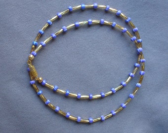 Lovely Lighweight Lavender And Gold Necklace