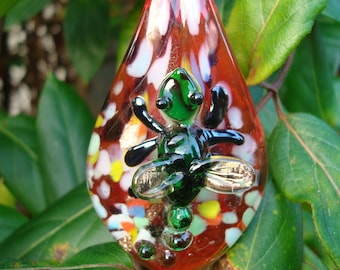 Dragonfly Lampwork Glass Pendant