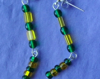 Green And Yellow Summer Earrings SALE