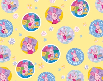 Winnie The Pooh Fabric Funny Piglet Fabric-Pure Cotton Fabric,By 1/2 yard