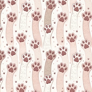 Cute Cat paw  Cartoon Fabric-Pure Cotton Fabric,By 1/2 yard