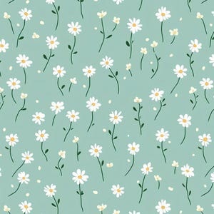 Frisse kleine madeliefje bloemenstof-zuivere katoenen stof, 1/2 yard