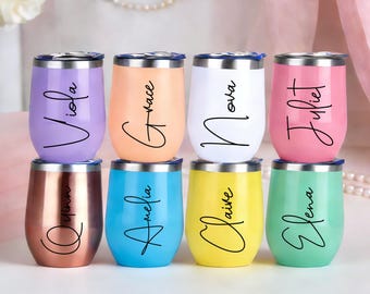Personalized Champagne Tumbler,Bridesmaid Flute,Bachelorette Wine Glass Party,Bridesmaid Proposal,Wedding Gift for Her