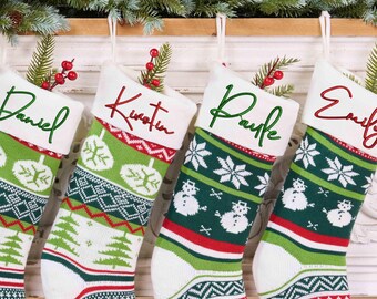 2025 Embroidered Christmas Stockings,Custom Stockings with Name,Monogram Stockings,Knitted Stockings,Holiday gift,Christmas Family Gifts