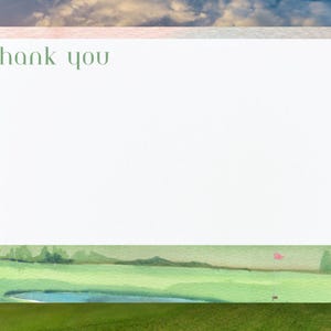 Set of 10 Men Golf Thank You Cards | Personalized Printed Golf-Themed Notes | For Child or Boys | Tournament Stationery | Golf Thank You Set