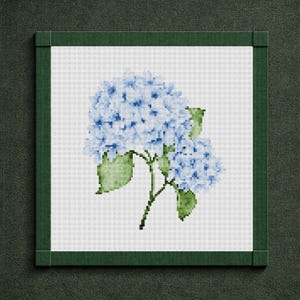 Blue Hydrangea Needlepoint Canvas Kit Coastal Cape Cod Nantucket Summer Floral Wall Art Cottage Wedding Mother's Day Anniversary Gift