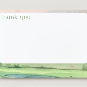 Set of 10 Men Golf Thank You Cards | Personalized Printed Golf-Themed Notes | For Child or Boys | Tournament Stationery | Golf Thank You Set