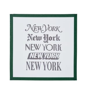 New York NY Needlepoint Canvas | NYC Typography Sampler | Manhattan Needlework Design | Modern Design City Canvas | New Yorker Travel Gift