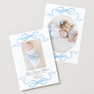 10 Custom Printed Baby Boy Announcement Card | Birth Announcement | Personalized Newborn Notecard Keepsake | Postage Mailing Included