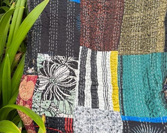 Bohemian Patchwork Quilt Kantha Quilt Handmade Vintage Quilts Boho King Size Bedding Throw Blanket Bedspread Quilting Hippie Quilts For Sale