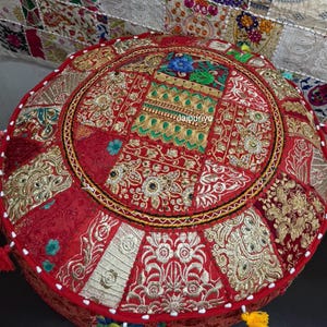 Round floor pillow, Indian style floor seating, Meditation cushion, Cover only- Bohemian Floor cushion, Hippie home decor,
