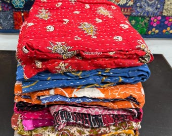 Wholesale Lot Of Indian Vintage Kantha Quilts, Bohemian Kantha Blankets, Hippie Cotton Throws