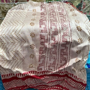 Pure Silk Saree With Blouse Piece, Hand painted On Pure Silk Pure Silk Saree With Golden Zari Work