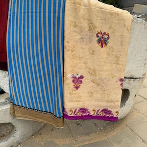 Vintage Silk Sari – Printed Indian Textile for Upcycling & Crafting