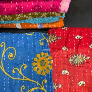 Wholesale Lot Of Indian Vintage Kantha Quilt Handmade Throw Reversible Blanket Bedspread Cotton Fabric BOHEMIAN quilt