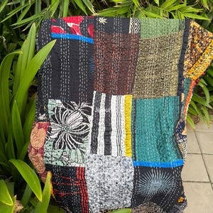 Bohemian Patchwork Quilt Kantha Quilt Handmade Vintage Quilts Boho King Size Bedding Throw Blanket Bedspread Quilting Hippie Quilts For Sale