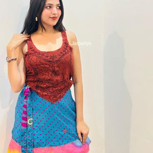 Vintage Kantha-Wickelrock – Handgefertigter Mini-Boho-Rock