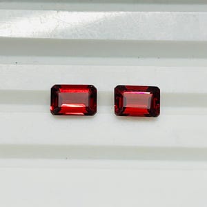 PYROPE-ALMANDINE NATURAL GARNET_ 4.20 Ct& ,size 8.10x6.10, rodolit Natural Red Garnet octagon cut 2 peice Loose Gemstones Garnet ring Pendan