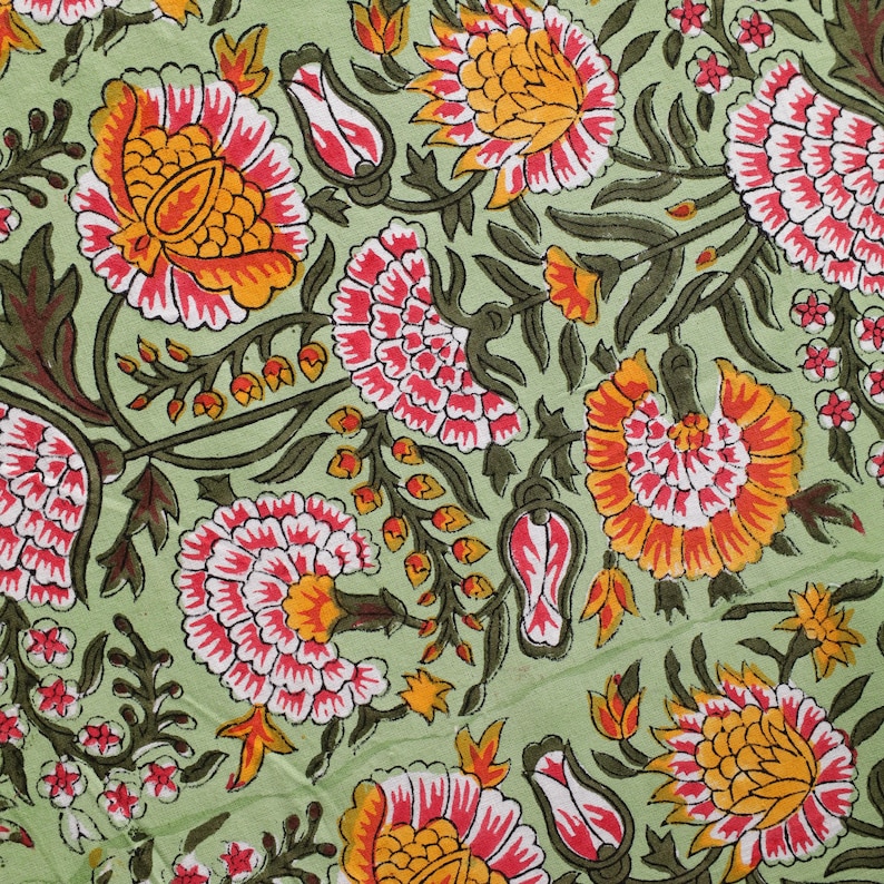 Hand Block Printed Round Tablecloth: Indian Floral Cotton Tablecloth Thanksgiving Gift handmade tablecloth, floral table cloth, housewarming gift, farmhouse tablecloth, Round Tablecloth, 72 Inch Round, Table Cover, Dining Table Cover, Home Decor, Table Cloth, tablecloth, Tablecloth Rectangle