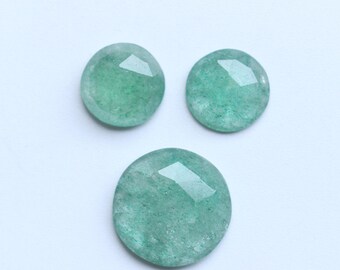 Pierres précieuses de quartz naturel, AAA+++ quartz aventurine, cabochon à facettes taillé en rose, cabochon en vrac, taille aventurine, 10 à 14 mm
