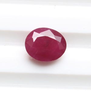 Natural Ruby Gemstone ,AAA+ Red Ruby Oval Emerald Cut Faceted Cabochon , Ruby Faceted Cabs , Ruby Cut Jewellery Supply 12X10MM CT.5.50