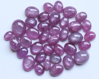 Rubí cabujón, gema suelta ovalada pulida y lisa de rubí natural AAA++, lote de rubíes ovalados cabujón para joyería de 5,5 a 9,5 mm.