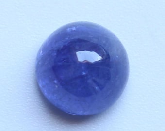 Cabujón de tanzanita, piedra preciosa redonda pulida (8 mm)