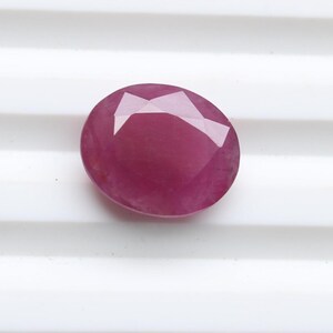 Natural Ruby Gemstone ,AAA+ Red Ruby Oval Emerald Cut Faceted Cabochon , Ruby Faceted Cabs , Ruby Cut Jewellery Supply 10.5X8.5MM CT.3.50