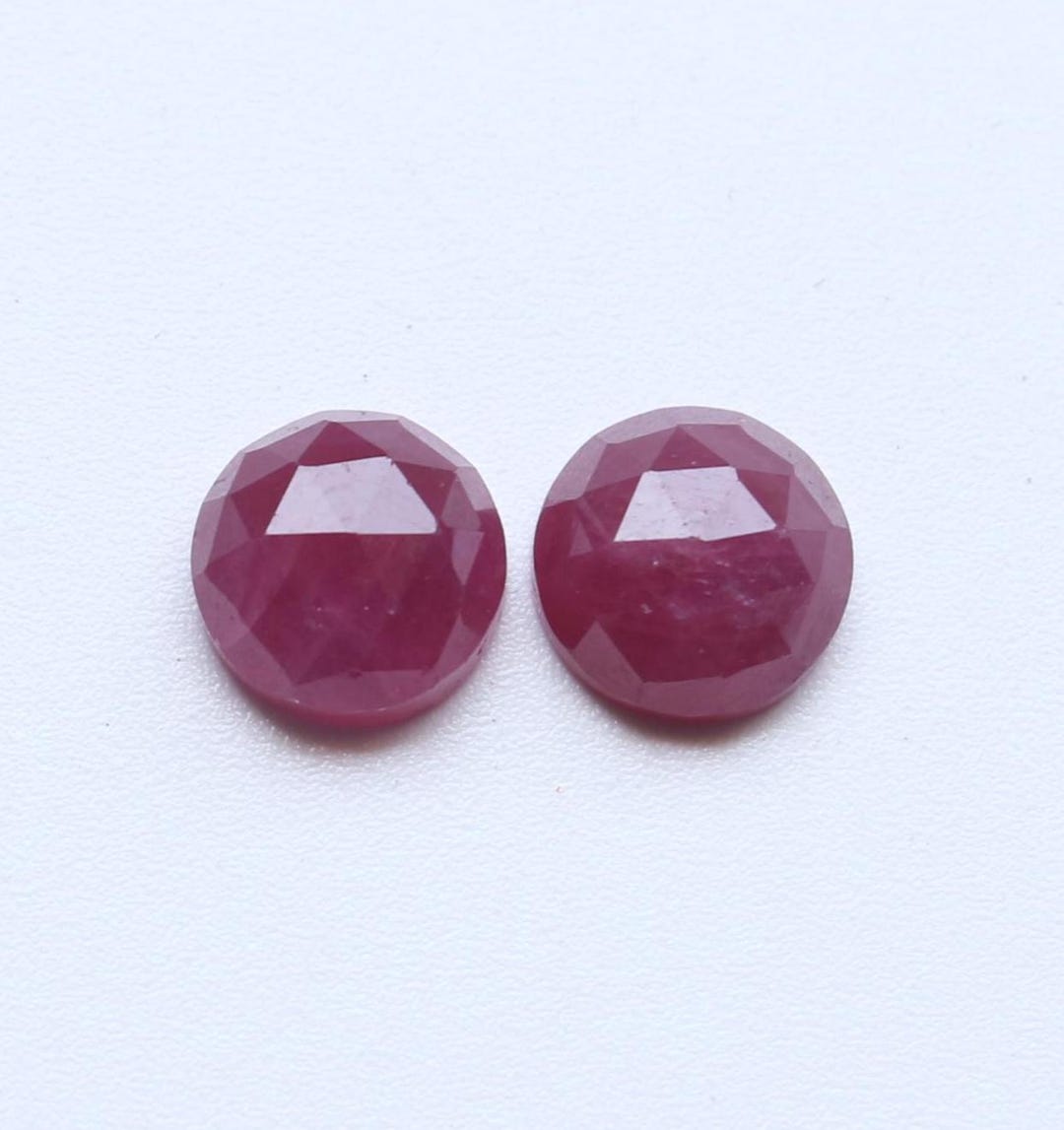 Ruby Rose Cut Gemstone, Natural Ruby Rose Cut Faceted Cabochon Round ...