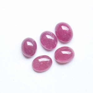 Natural Red Ruby Oval Cabochon 5 Pcs 5.8mm-6.2mm 5.25 Ct Genuine Ruby Gemstone Lot Loose Stones for Jewelry Making & Ring Design, Ruby Cabs