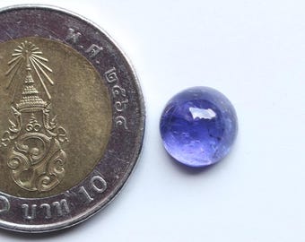 Cabujón de tanzanita, cabujón suelto liso y pulido de tanzanita azul natural, cabujones redondos de tanzanita, suministro de joyería de tanzanita, 9 mm