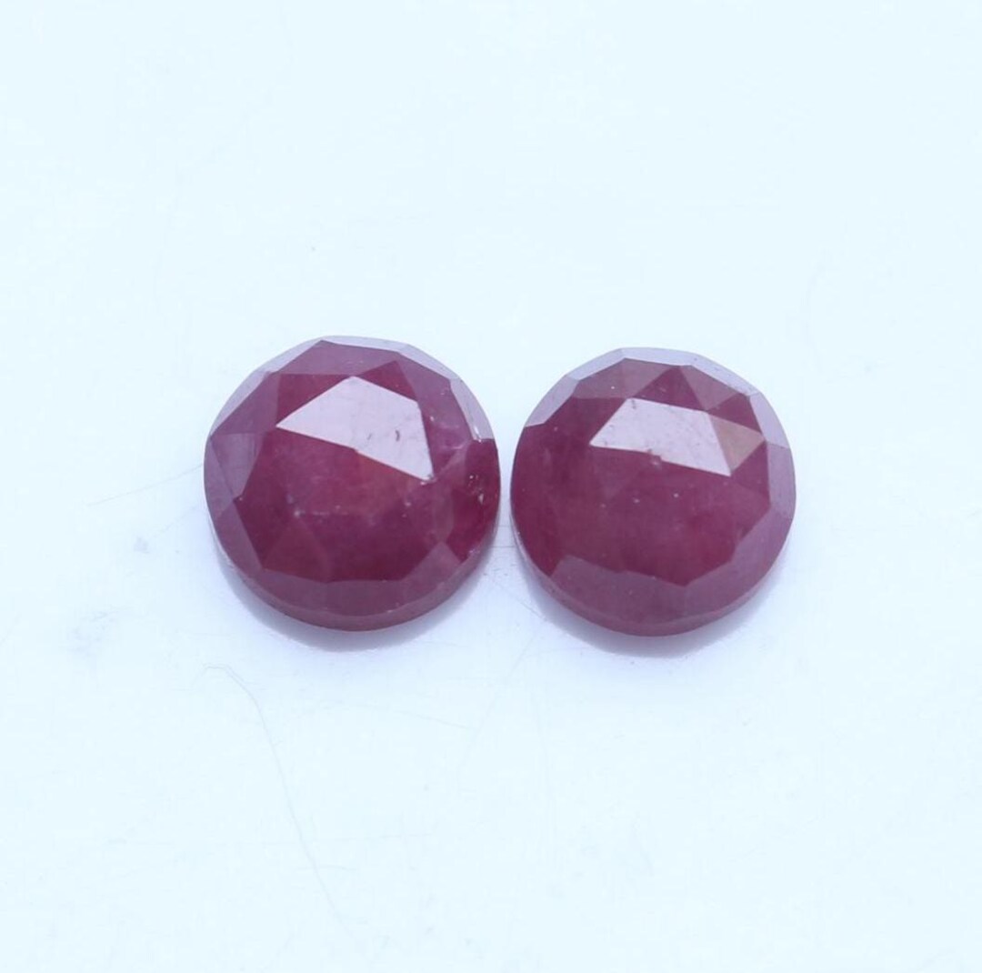 Ruby Rose Cut Gemstone, Natural Ruby Rose Cut Faceted Cabochon Round ...