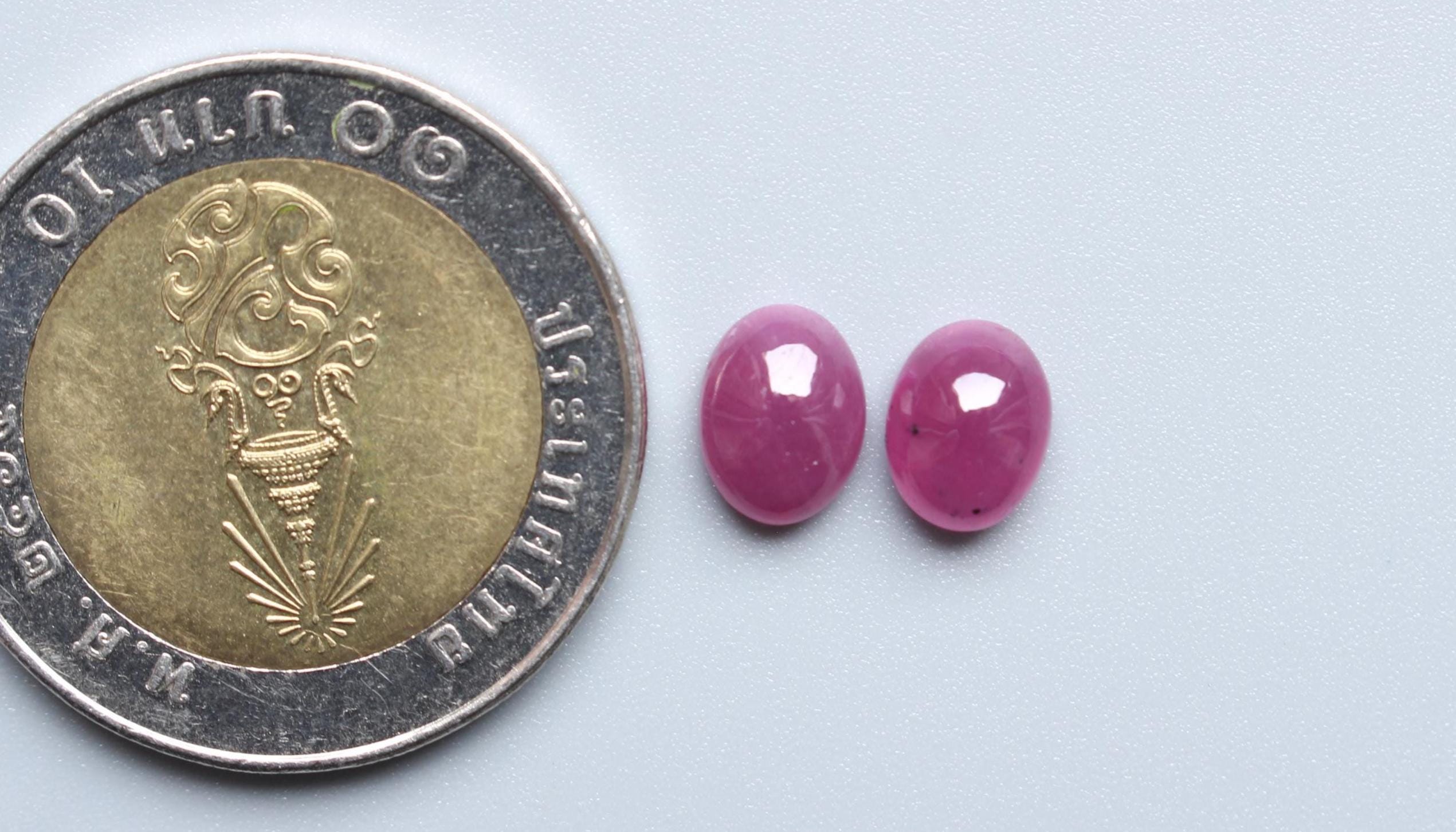 8X6MM Ruby Cabochon Gemstone, Natural AAA++ Ruby Purple Smooth