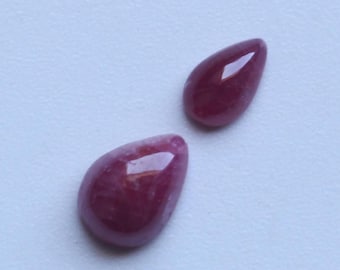 Set di cabochon, rubino naturale AAA++ rosso liscio a forma di pera, lotto di cabochon, gemma sfusa, fornitura di gioielli con cabochon di rubino da 3,5 a 7 mm