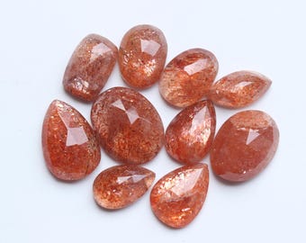 Natuurlijke zonnesteen roos geslepen edelsteen, gouden zonnesteen mix cabochon set losse cabochon, zonnesteen geslepen cabines veel, zonnesteen sieraden, 11,5 x 14,5 mm