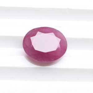 Natural Ruby Gemstone ,AAA+ Red Ruby Oval Emerald Cut Faceted Cabochon , Ruby Faceted Cabs , Ruby Cut Jewellery Supply 11.5X9.5MM CT.5.00