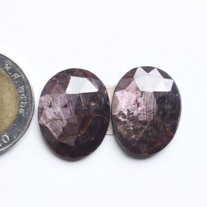Sapphire Gemstone , Natural Bio Sapphire Rose Cut Faceted Fancy Cabochon Pair Loose Gemstone , Sapphire Cabs Pair Jewellery Supply, 21X17MM
