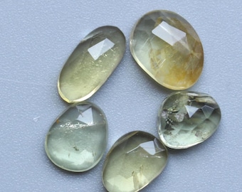 Piedra preciosa de aguamarina talla rosa, aguamarina natural AAA++ talla rosa facetada suelta de forma libre, lote de suministro de joyería con talla facetada, de 6,5 a 9 mm
