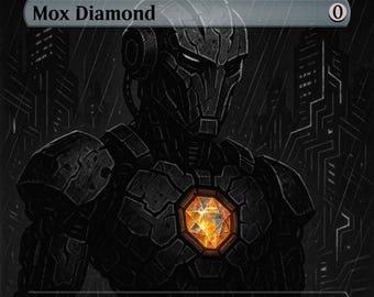 Paquete de 8 artefactos de estilo artístico Cyberpunk Noir - Cartas proxy de Magic: The Gathering