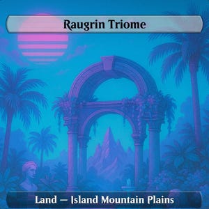 Jeskai Vaporwave Proxy Land Bundle – Magic the Gathering Custom Set