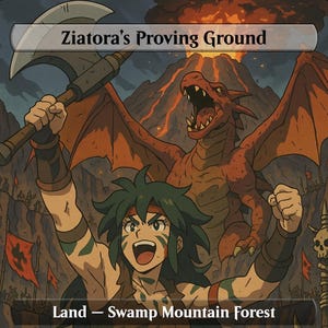 Jund 1990s Anime Inspired Proxy Land Bundle – Magic the Gathering Custom Set