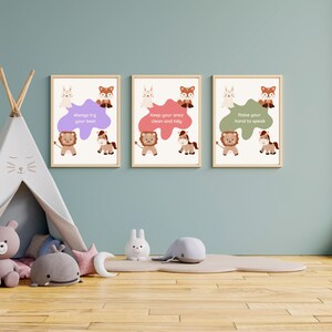 Editable Classroom Rules Poster – Boho Animal Theme – US Letter Canva ...