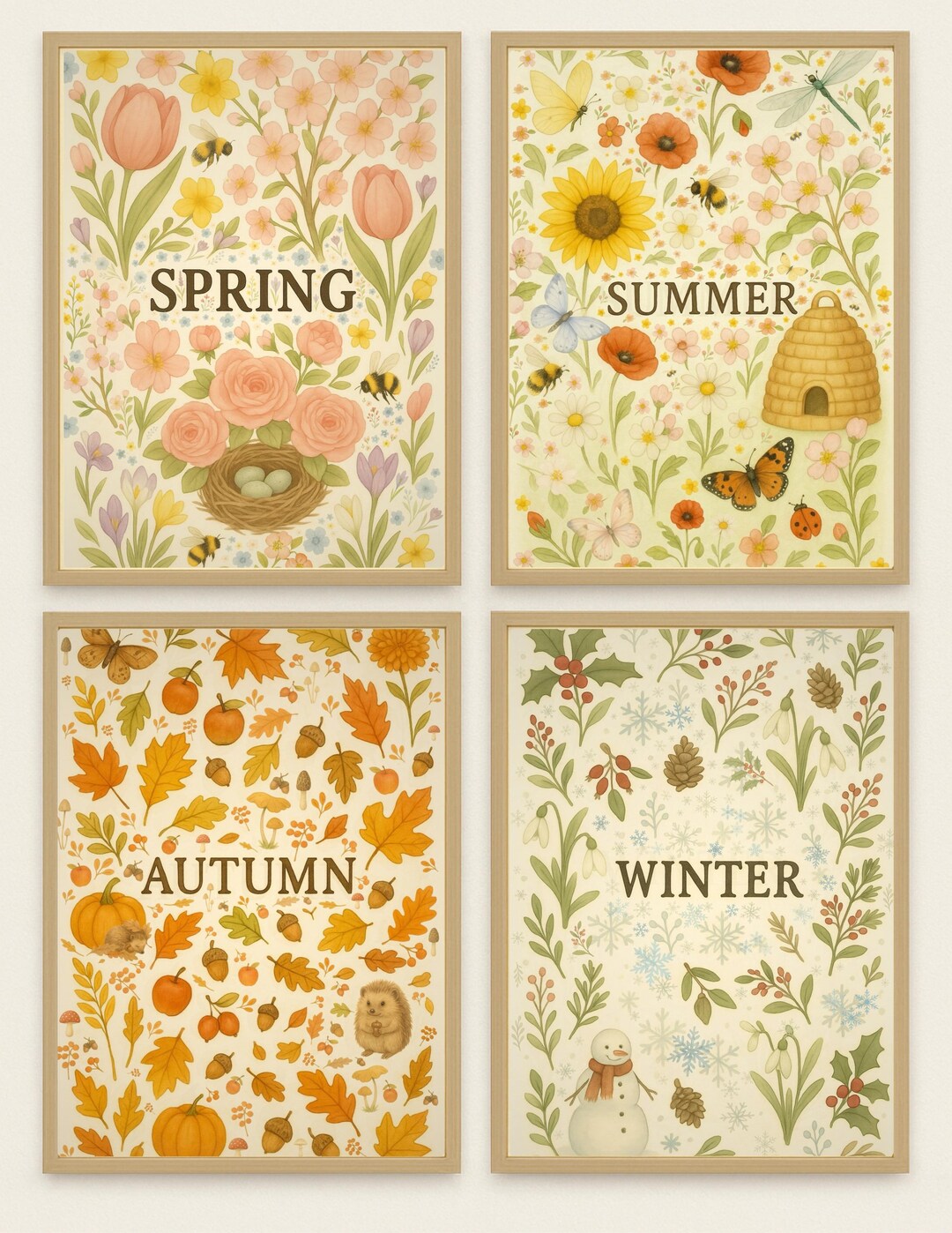 Seasonal Learning Poster Bundle | Spring Summer Autumn Winter Classroom ...